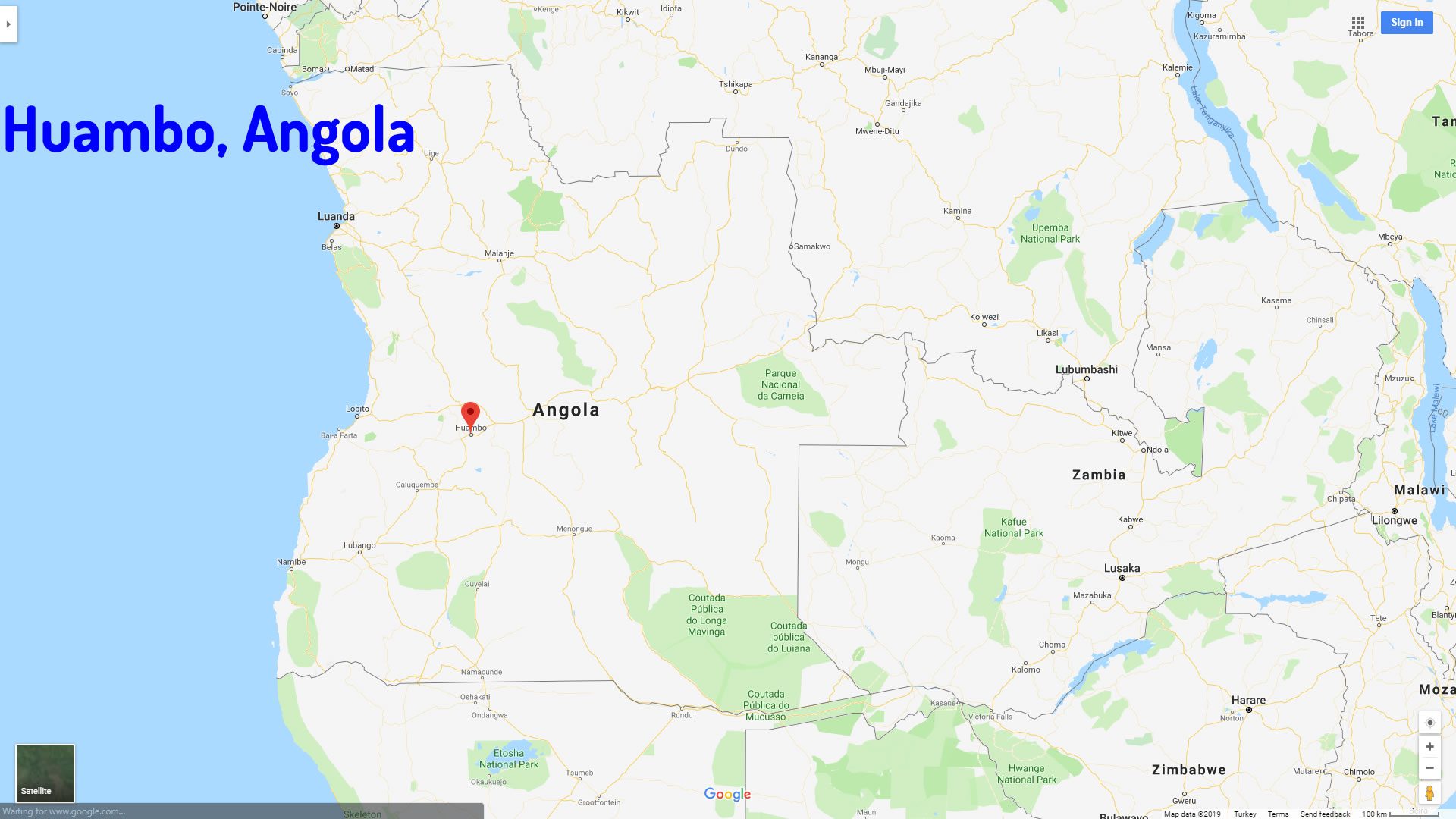 Huambo map Angola